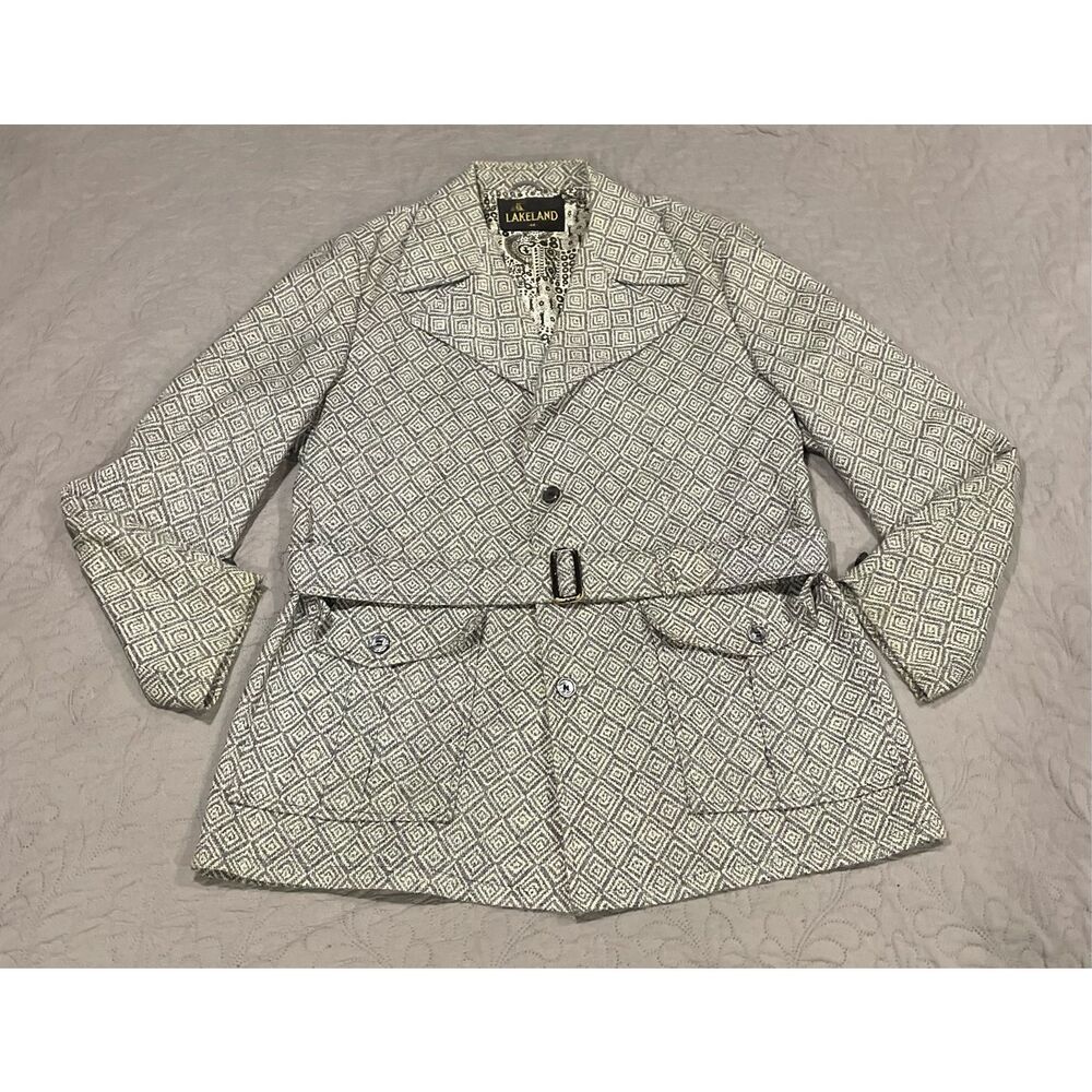 Lakeland Vintage 70’s Geometric 44 Jacket Gray with Belt